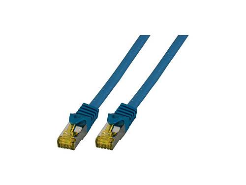 EFB RJ45 Patchkabel S/FTP,Cat.6A,LSZH,Cat.7 Rohk.,0.25m,blau