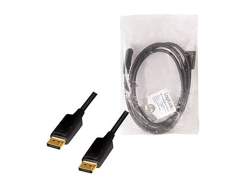 Logilink DisplayPort-Kabel, DP/M  4K/60 Hz CCS schw. 2 m