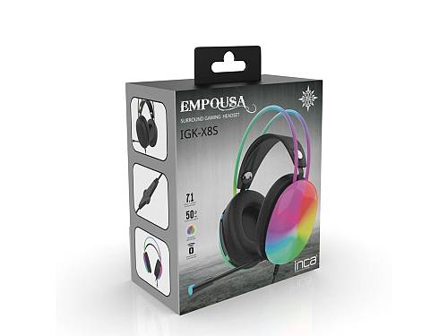 INCA Gaming Headset IGK-X8S   7.1, USB, RGB-LED, schwarz