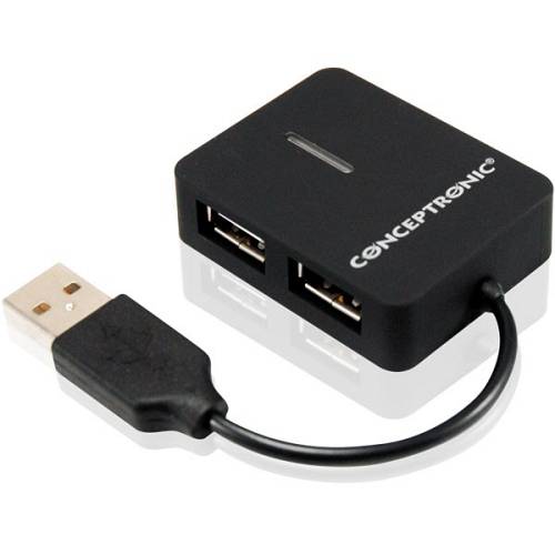 CONCEPTRONIC 4-Port Hub USB-A2.0->4xA2.0 o.Netz. sw