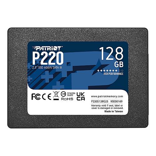 2.5 Patriot P220 128 GB (schwarz. SATA III 6 Gb/s. 2.5)