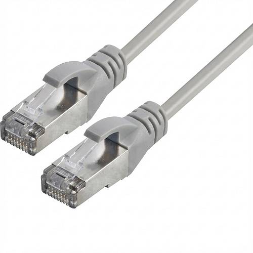 Patchkabel RJ45. CAT6A 500Mhz. 1.0m. grau. S-STP(S/FTP). TPE/LSZH(Ultraflex). AWG26. mit CAT7 Rohkabel. Synergy 21