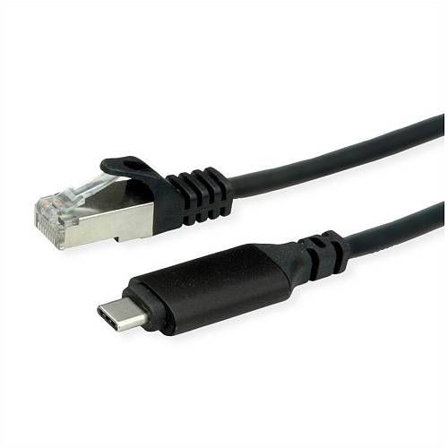 ROLINE USB 3.2 Gen 2 Typ C zu Gigabit Ethernet Konverterkabel schwarz 2m