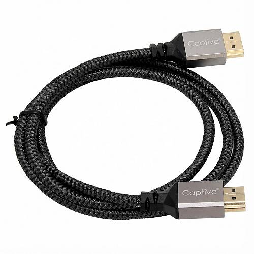 Captiva Kabel HDMI zu HDMI schwarz 4K 60Hz 1m HighSpeed vergoldete Stecker