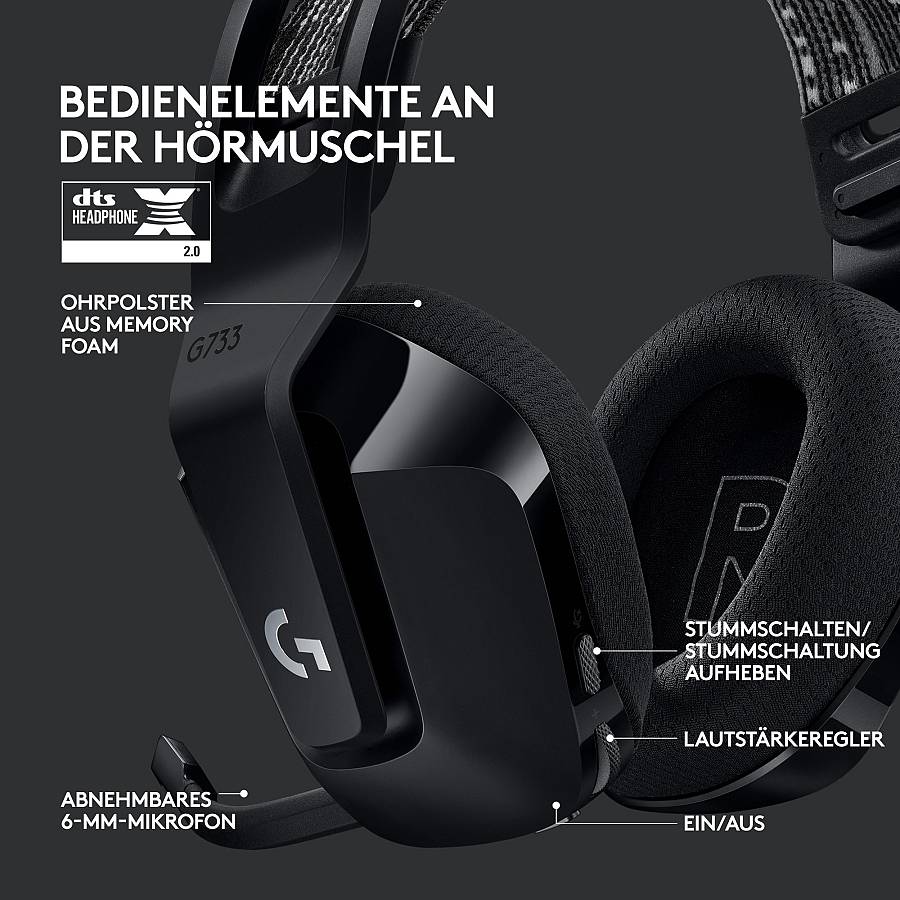 Logitech Gaming Headset Lightspeed G733 Black