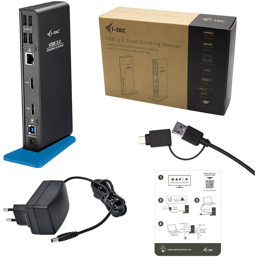 D I-TEC USB 3.0 Dual HDMI Docking Station