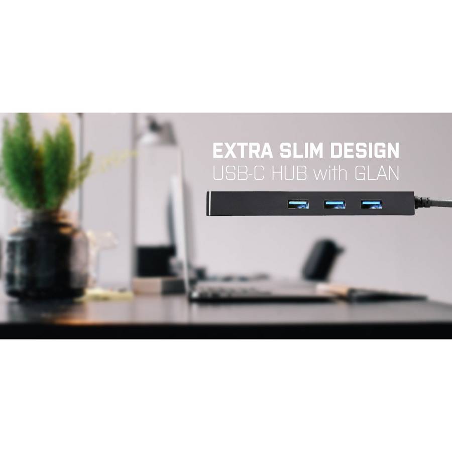 D I-TEC USB-C SLIM HUB + GLAN
