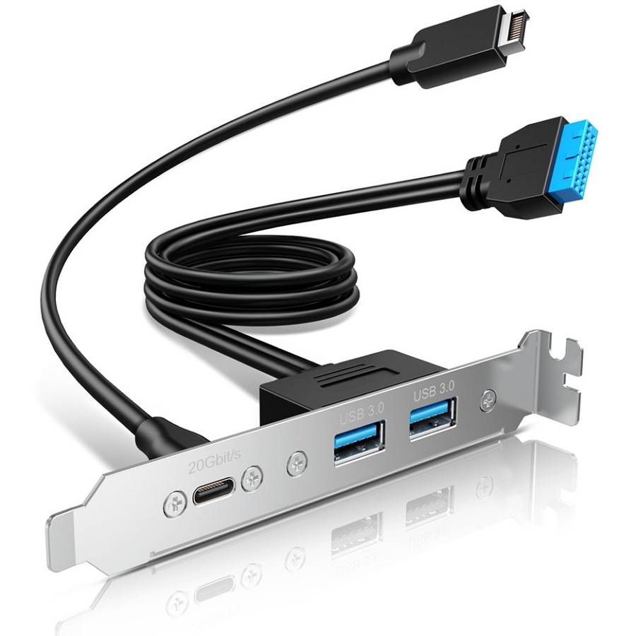 GRAUGEAR Multi PCI Blende 1x USB-C. 2x USB-A