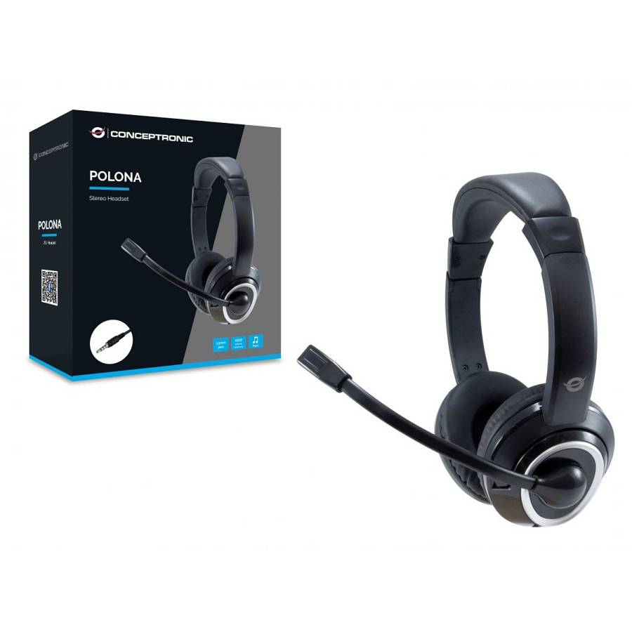 CONCEPTRONIC Headset Klinke Mikro.int.Bed.Stereo 2.0m sw