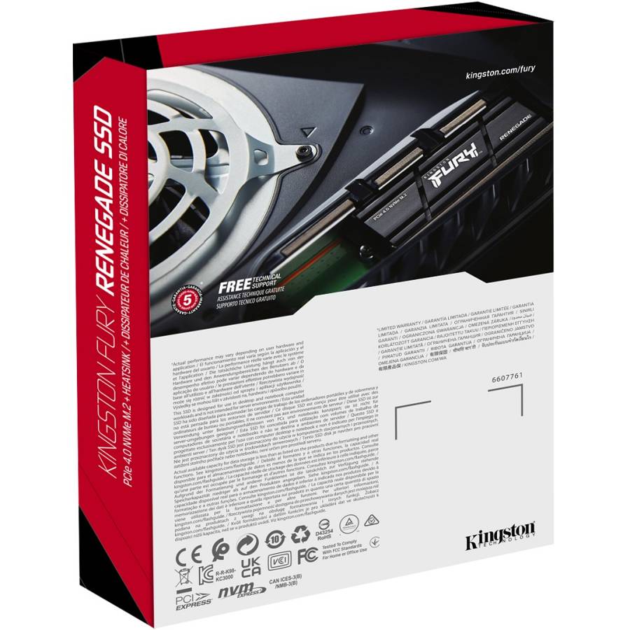 M.2 KINGSTON 1TB Renegade PCIe 4.0 NVMe SSD w/ Heatsink