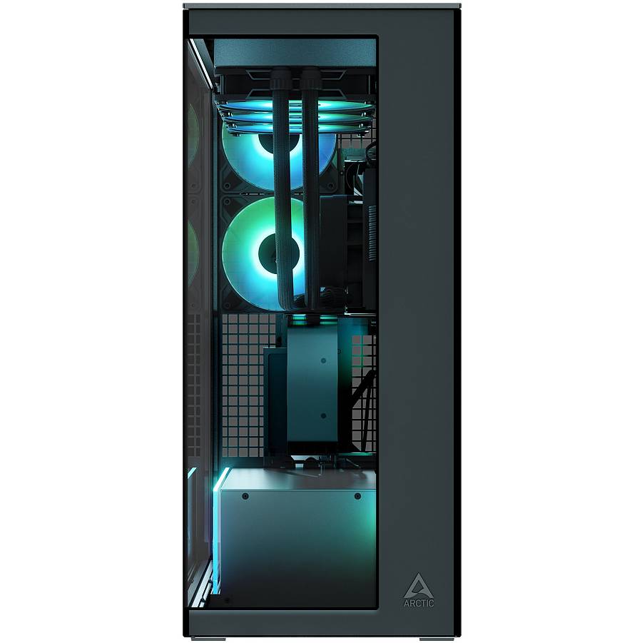 Arctic Xtender (Black) mirrow black window with GPU vertical mount