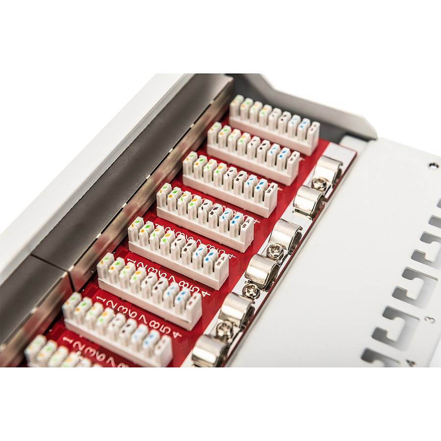 DIGITUS Cat.6A Patch Panel. geschirmt. 12-Port. 10. grau