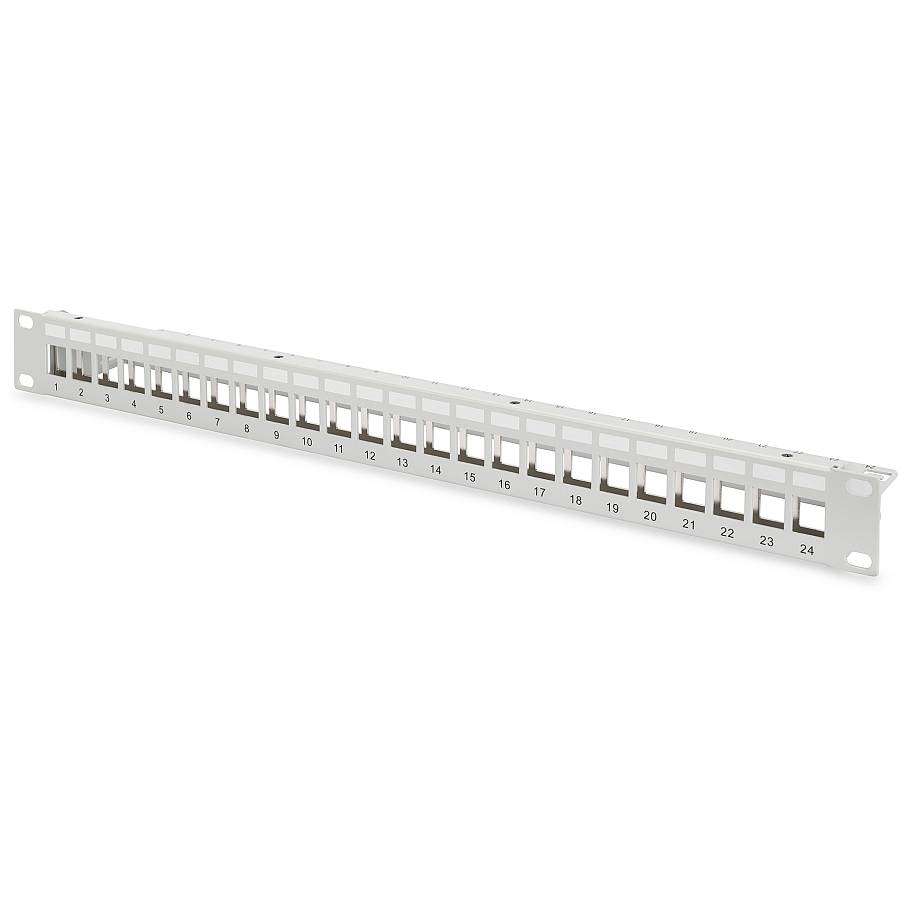 DIGITUS Patchpanel 1HE 24-Port Modular Patchpanel grau
