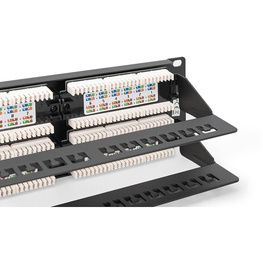 DIGITUS Patchpanel 2HE 48-Port Cat6 ungeschirmt black