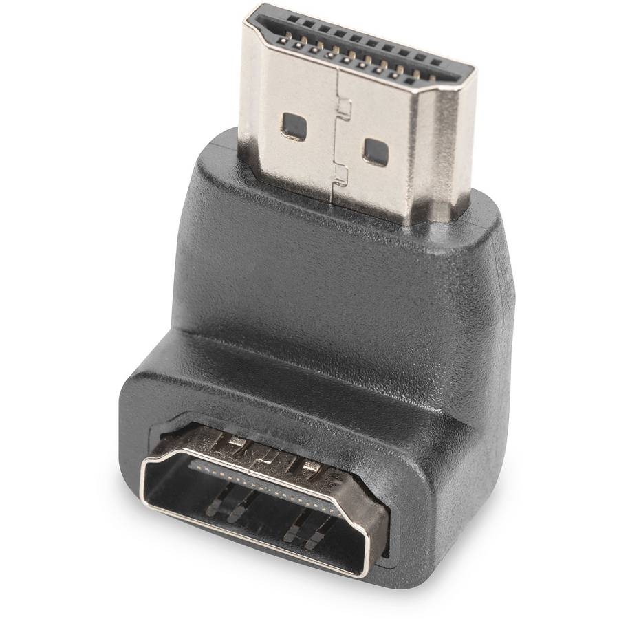 DIGITUS HDMI Adapter. 90° Degrees. black-gold