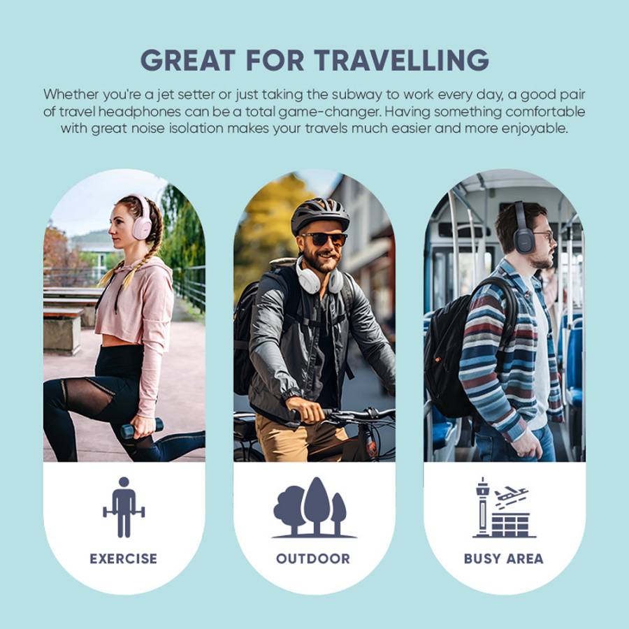 SonicGear Headphones Bluetooth AIRPHONE 3 Type-C Cloud Pink