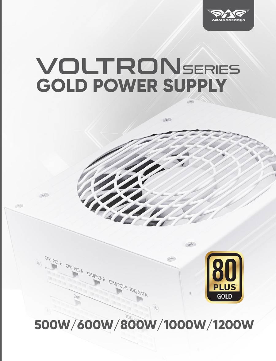 Armaggeddon Gaming PSU 1200W Modular & Certified 80+ VOLTRON GOLD 1200 White