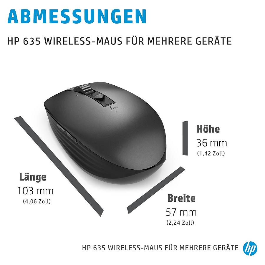 HP Multi-Device 635 Black Wireless Mouse