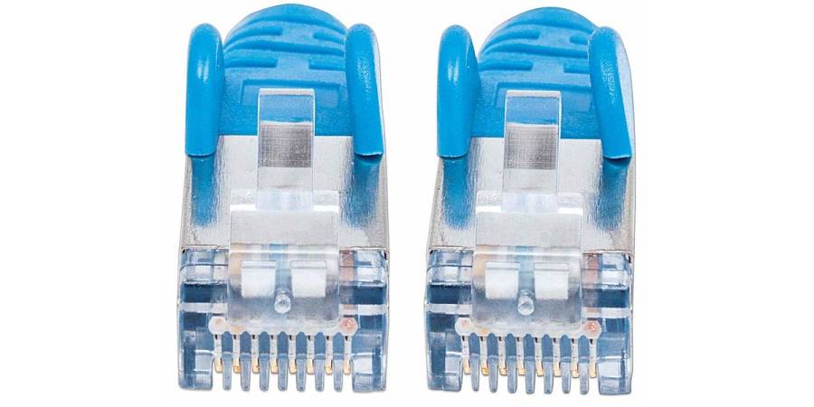 Intellinet Network Patch Cable, Cat7 Cable/Cat6A Plugs, 2m, Blue, Copper, S/FTP, LSOH , LSZH, PVC, RJ45, Gold Plated Contacts, Snagless, Booted, Polybag , Patch cable , RJ-45 (M) to RJ-45 (M) , 2 m , SFTP , CAT 7 (cable) , CAT 6a (connectors) /