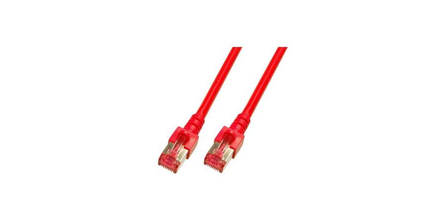 EFB-Elektronik ECOLAN , Patch cable , RJ-45 (M) to RJ-45 (M) , 1 m , pairs in metal foil (PiMF) , CAT 6 , red