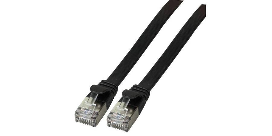EFB RJ45 Flachpatchkabel U/FTP, Cat.6A, PVC, 1.5m, schwarz