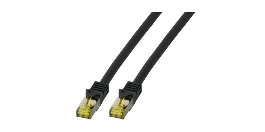 EFB RJ45 Patchkabel S/FTP,Cat.6A,LSZH,Cat.7 Rohk.,3m,schwarz