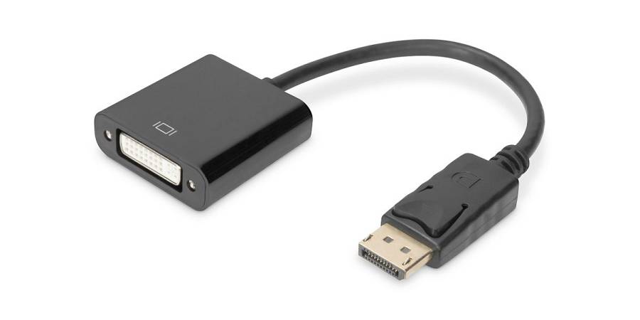 DIGITUS DisplayPort Adapter DP -> DVI 0,15m Verriegelung
