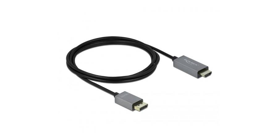DELOCK DisplayPort 1.4 > HDMI Kabel 4K 60Hz (HDR) 2.0m aktiv