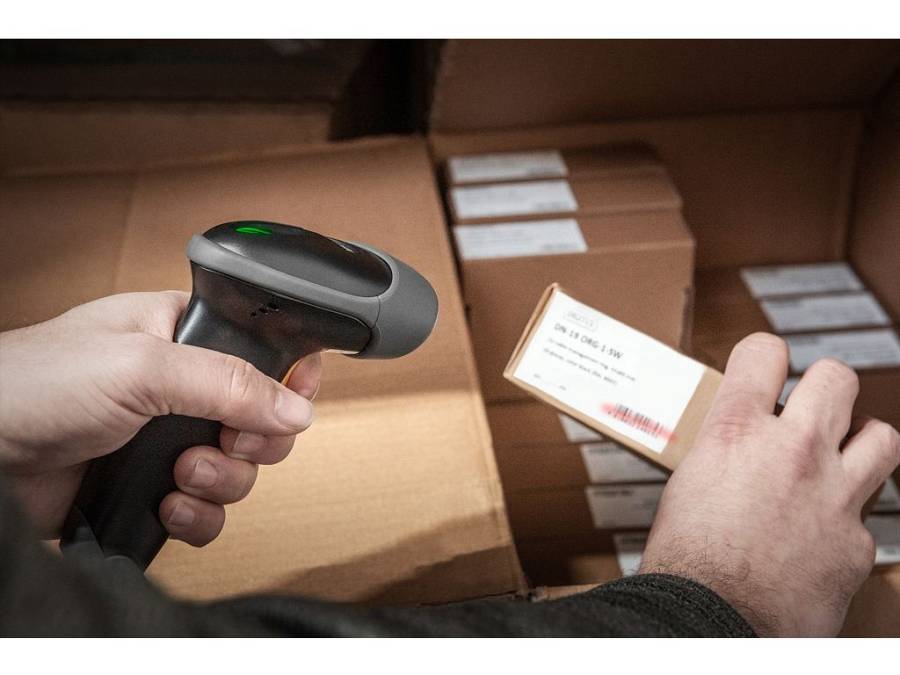 DIGITUS Barcode Handscanner 1D    Kabel             grau