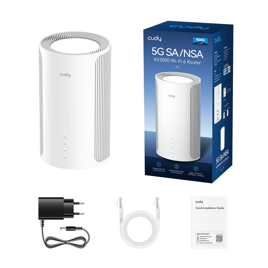 Cudy Router 5G NR CAT6 AX3000 Dual Band Gigabit Wi-Fi 6 Mesh VPN P2