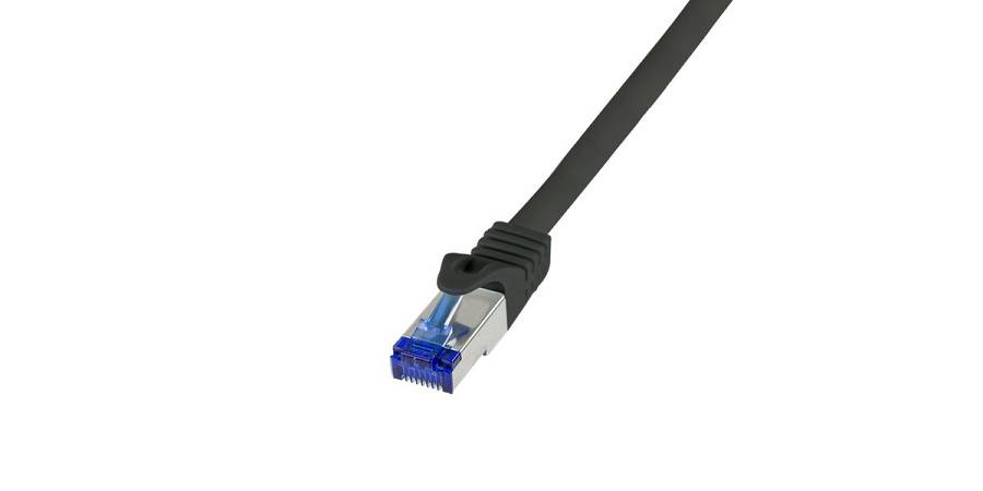 Logilink Patchkabel Ultraflex, Cat.6A, S/FTP, schwarz, 0,5 m
