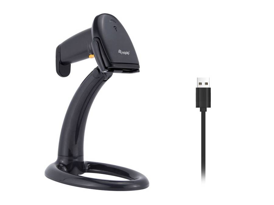 Equip 1D-Barcodescanner USB+Halter                   schwarz