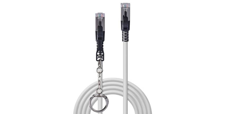 LINDY Patchkabel Cat.6A S/FTP grau 1,5m verriegelbar