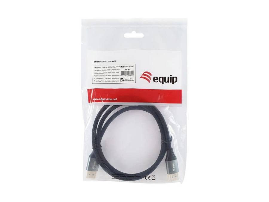 Equip DisplayPort 2.1 Premium  16K/60Hz St/St  1.00m schwarz