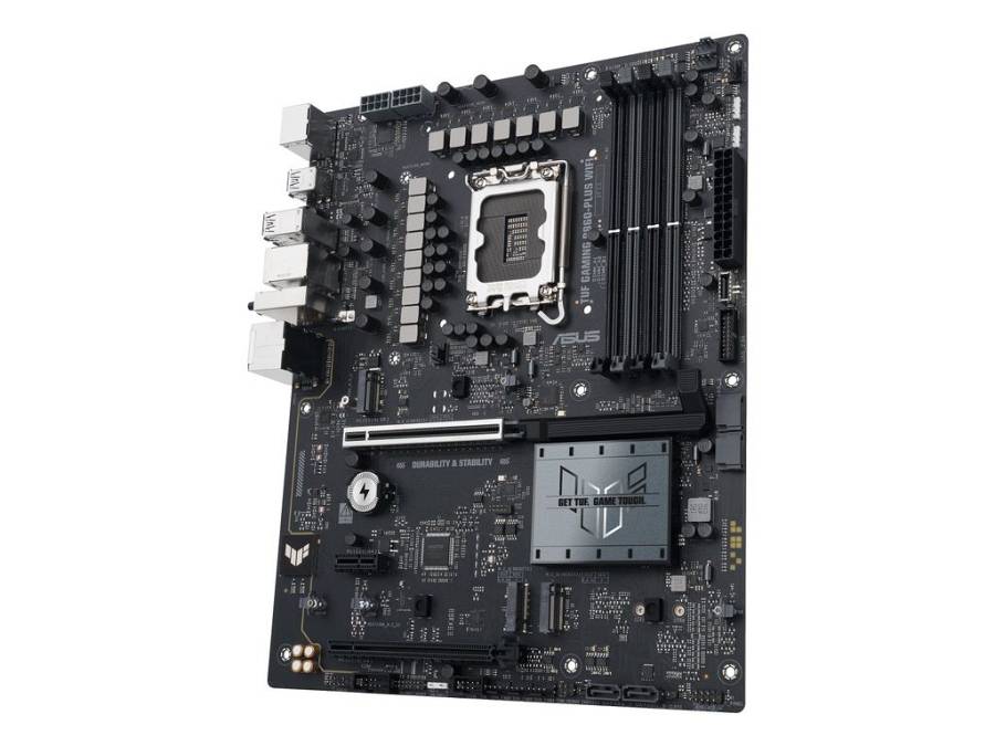 ASUS TUF GAMING B860-PLUS WIFI - Motherboard - ATX - LGA1851 Socket - B860 Chipset - USB-C 3.2 Gen 2x2, USB 3.2 Gen 2, USB 3.2 Gen 1, USB-C 3.2 Gen2 - 2.5 Gigabit LAN, Bluetooth, Wi-Fi 7 - onboard graphics (CPU required) - HD Audio (8-channel)