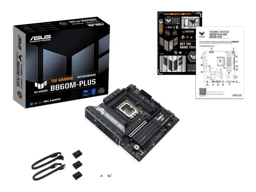 ASUS TUF GAMING B860M-PLUS - Motherboard - micro ATX - LGA1851 Socket - B860 Chipset - USB-C 3.2 Gen 2x2, USB 3.2 Gen 2, USB 3.2 Gen 1, USB-C 3.2 Gen2 - 2.5 Gigabit LAN - onboard graphics (CPU required) - HD Audio (8-channel)