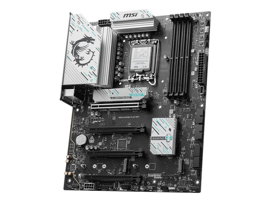 MSI B860 GAMING PLUS WIFI , Motherboard , ATX , LGA1851 Socket , B860 Chipset , USB 3.2 Gen 2, USB 3.2 Gen 1 , 5 Gigabit Ethernet, Wi-Fi 7 , onboard graphics (CPU required) , HD Audio (8-channel)
