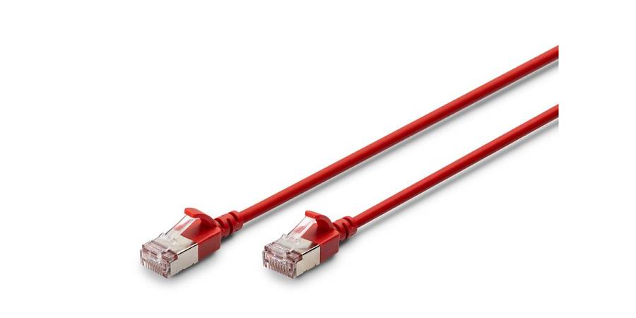 DIGITUS Patchkabel CAT 6A F/FTP Slim 0,30m rot