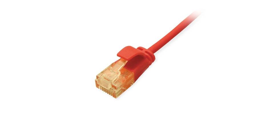 Equip Patchkabel Cat6A SlimFlex U/UTP 0.50m rot  LSZH 2xRJ45 Polybeutel