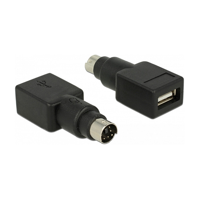 DELOCK Adapter PS/2 Stecker > USB Typ-A Buchse