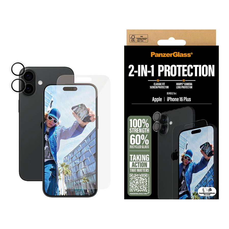 PanzerGlass 2-in-1 Bundle iPhone 16 Plus