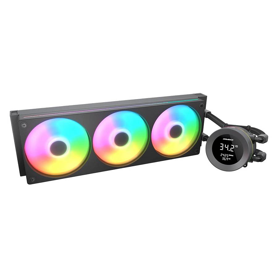 K COUGAR CPU Wasserkühlung Poseidon Vistek 360. ARGB. Schwarz