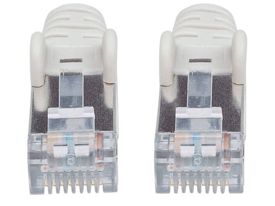 Intellinet Network Patch Cable, Cat6, 0.25m, Grey, Copper, S/FTP, LSOH , LSZH, PVC, RJ45, Gold Plated Contacts, Snagless, Booted, Polybag - Patch cable - RJ-45 (M) to RJ-45 (M) - 25 cm - SFTP - CAT 6 - snagless - grey