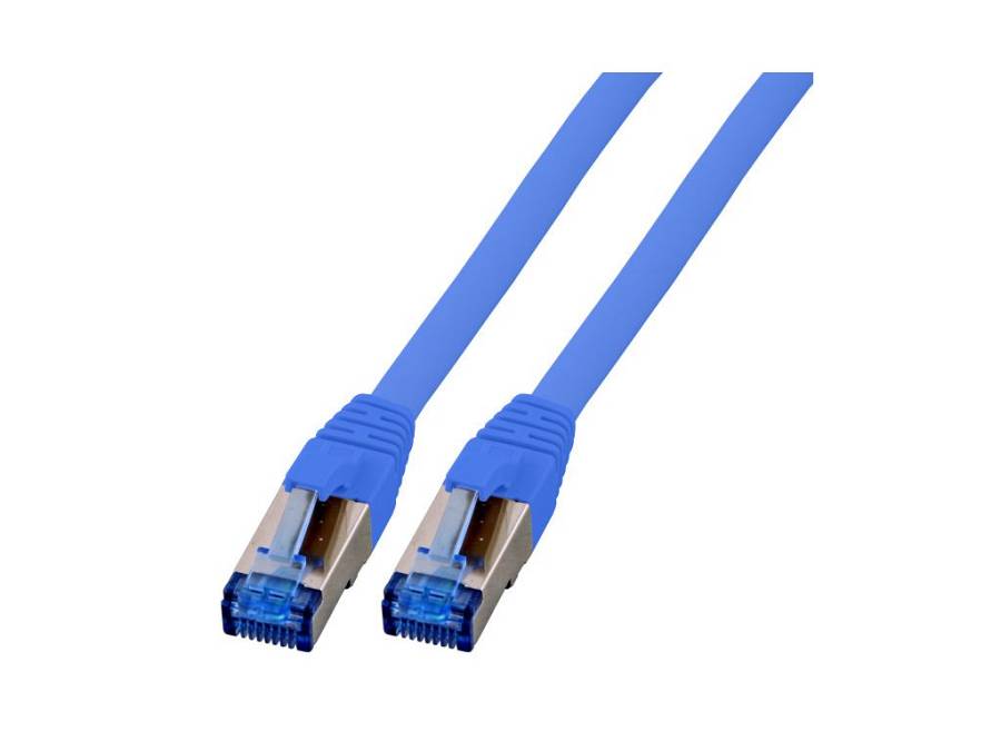 EFB-Elektronik , Patch cable , RJ-45 (M) to RJ-45 (M) , 5 m , SFTP , CAT 7 (cable) , CAT 6a (connectors) , halogen-free, molded , blue