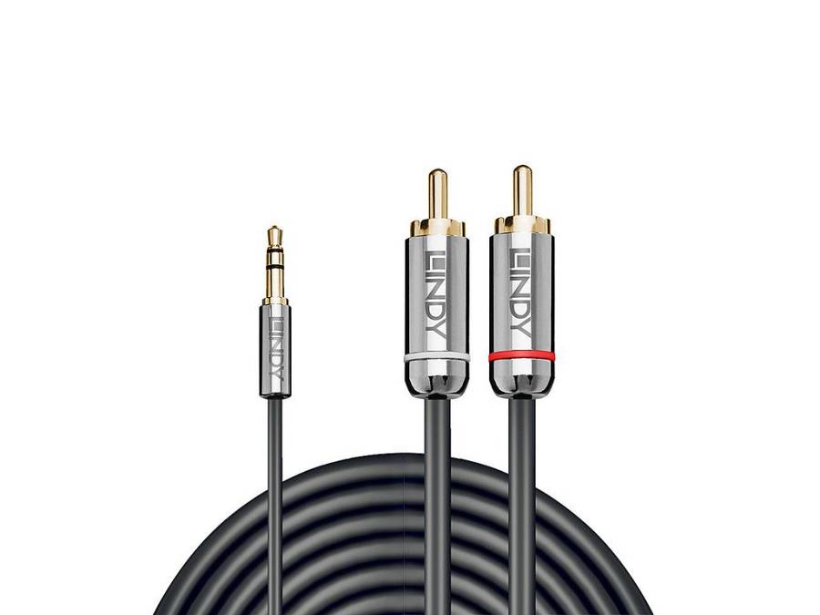 Lindy Cromo Line - Audio cable - mini-phone stereo 3.5 mm male to RCA male - 50 cm - anthracite - round