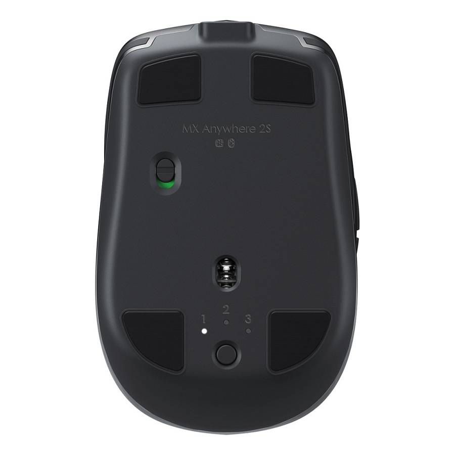 Logitech MX Anywhere 2S Mouse laser 7 buttons wireless 2.4 GHz Bluetooth 4.0 LE USB Unifying receiver graphite