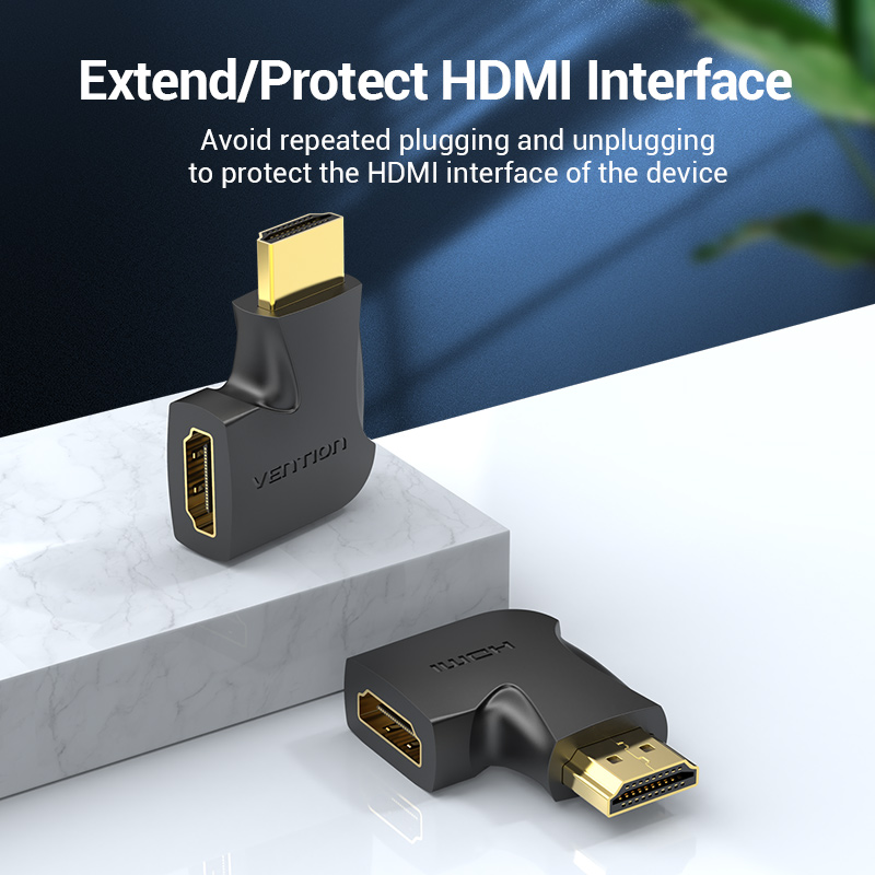 Vention HDMI Adaptor Male to Female 270 Degree Vertical Flat 4K60Hz AIQB0
