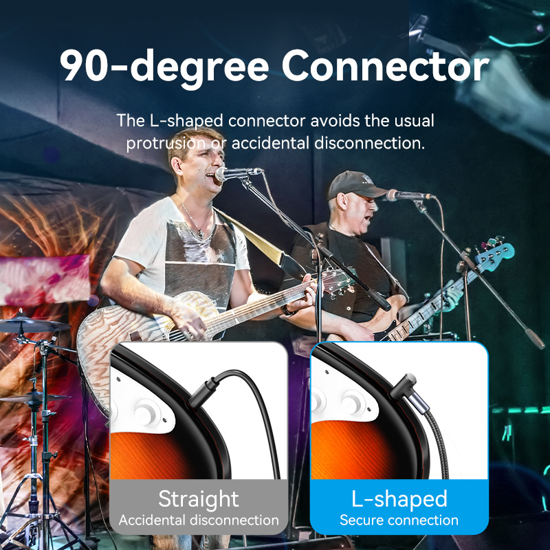 Vention AUDIO 6.3mm M-M Braided Cable Right Angle 5.0m BKEHJ