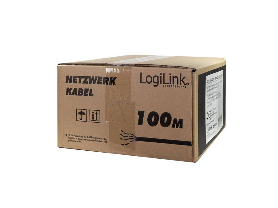 LogiLink Professional - Bulk cable - 100 m - S/FTP - CAT 7 - halogen-free, outdoor, Gigabit Ethernet support, direct burial - black