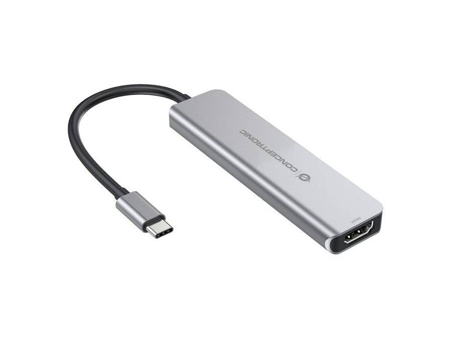 CONCEPTRONIC  6-1 Dock USB-C->HDMI/2xUSB-A/SD/TF/+   15cm gr